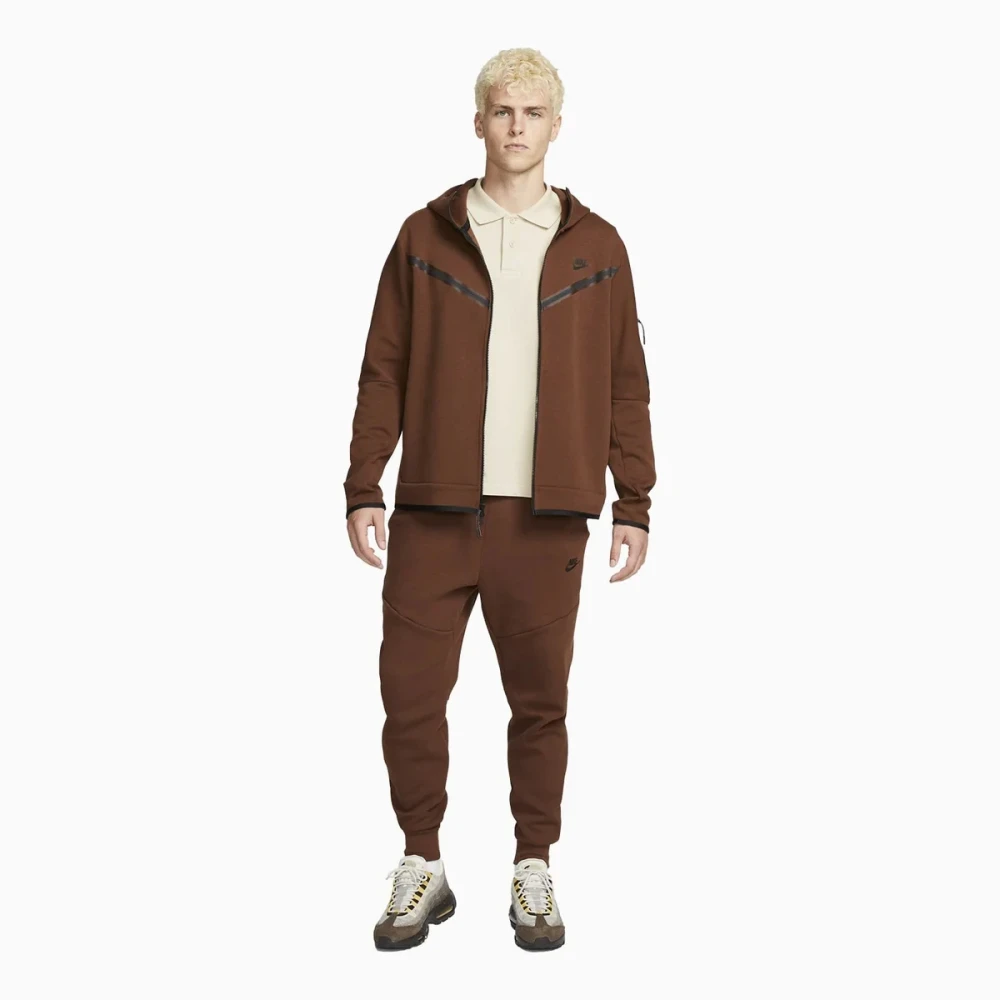 Костюм Nike Tech Fleece zip logo brown #1