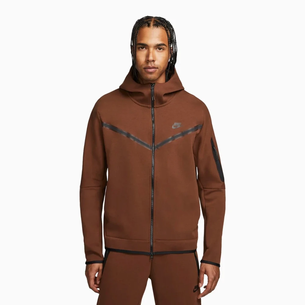 Костюм Nike Tech Fleece zip logo brown #5