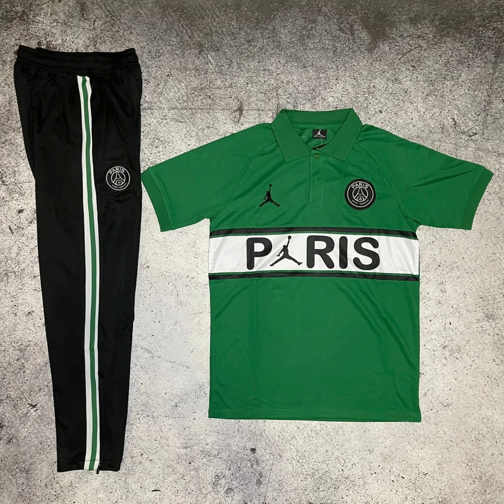 Костюм поло PSG J logo green/black #1