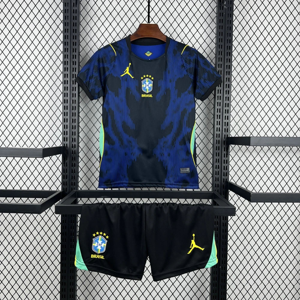 Детская футбольная форма Brazil Away 26/27 navy/black #1