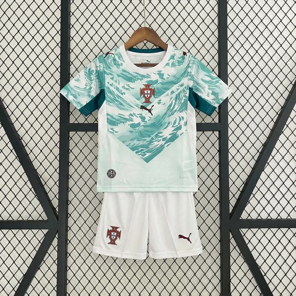 Детская футбольная форма Portugal Away 26/27 white/green #1