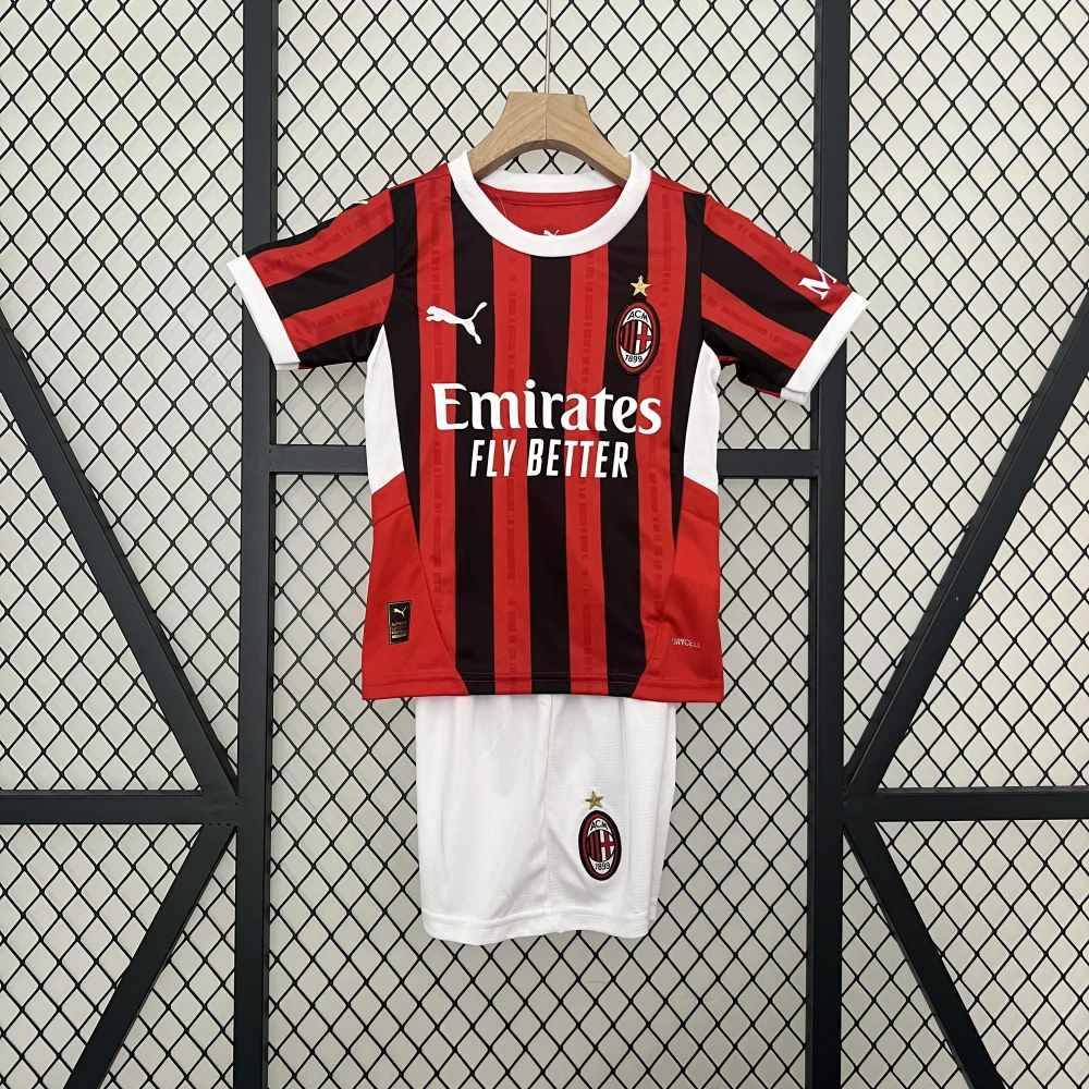 Детская футбольная форма Milan Home 24/25 red/black #1