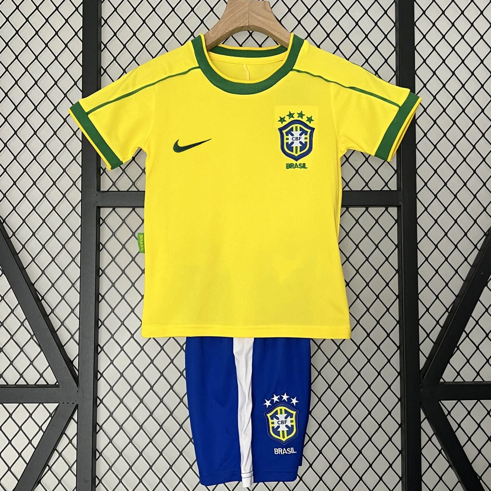Детская футбольная форма Retro Brazil yellow #1