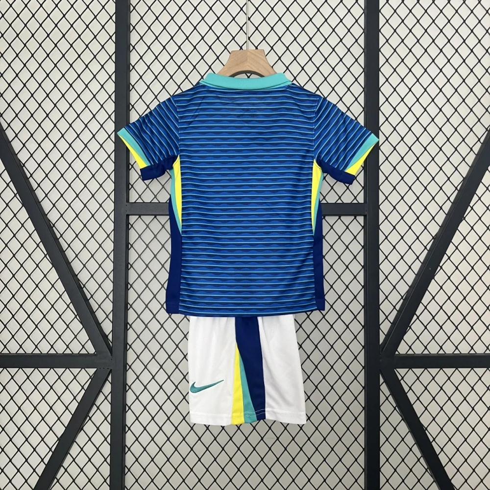 Детская футбольная форма Brazil Away 24/25 blue #2