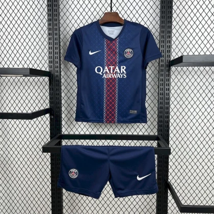 Детская футбольная форма PSG Home 25/26 navy/red